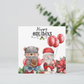 Baseball kerst feestdagenkaart (Staand voorkant)