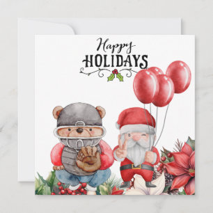Baseball kerst feestdagenkaart