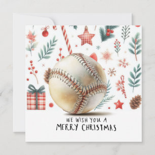 Baseball kerst feestdagenkaart