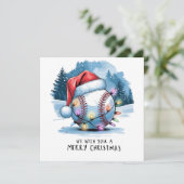 Baseball kerst feestdagenkaart (Staand voorkant)