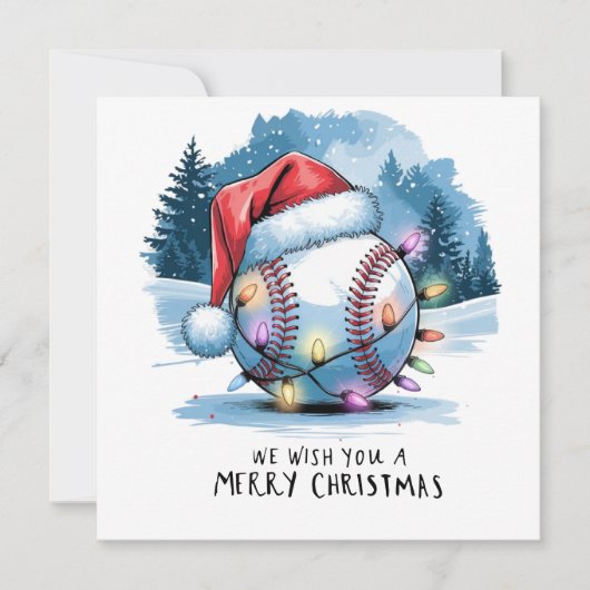 Baseball kerst feestdagenkaart (Voorkant)