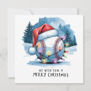 Baseball kerst feestdagenkaart