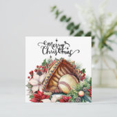 Baseball kerst feestdagenkaart (Staand voorkant)