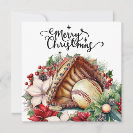 Baseball kerst feestdagenkaart