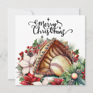Baseball kerst feestdagenkaart