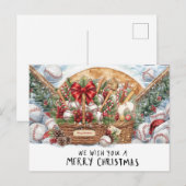 Baseball kerst feestdagenkaart (Voorkant / Achterkant)