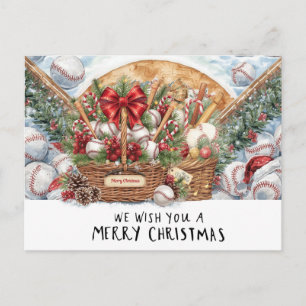 Baseball kerst feestdagenkaart