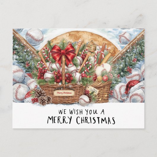 Baseball kerst feestdagenkaart (Voorkant)