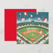 Baseball kerst feestdagenkaart (Voorkant / Achterkant)