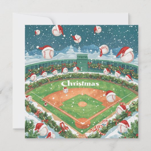 Baseball kerst feestdagenkaart (Voorkant)
