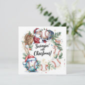 Baseball kerst feestdagenkaart (Staand voorkant)