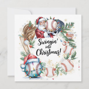 Baseball kerst feestdagenkaart