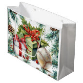Baseball kerst groot cadeauzakje (Voorkant Gekanteld)