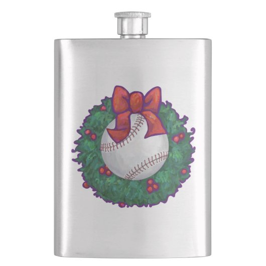Baseball kerst heupfles (Voorkant)