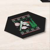 Baseball kerst kartonnen onderzetters (Schuin)