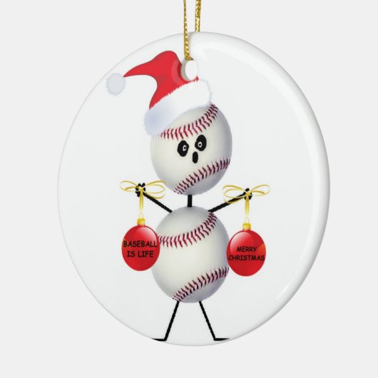 Baseball kerst keramisch ornament (Links)