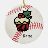 Baseball kerst keramisch ornament (Voorkant)