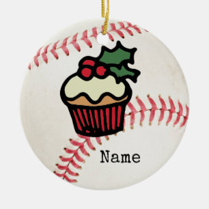 Baseball kerst keramisch ornament