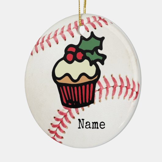 Baseball kerst keramisch ornament (Links)
