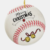 Baseball kerst keramisch ornament (Achterkant)