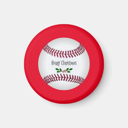 Baseball kerst magneet (Voorkant)