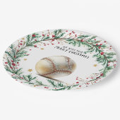 Baseball kerst papieren bordje (Gekanteld)