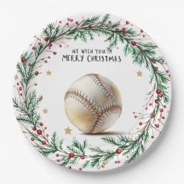 Baseball kerst papieren bordje