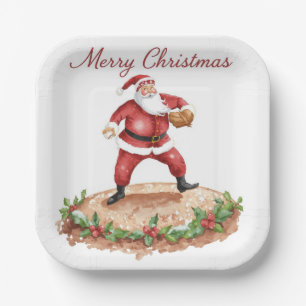 Baseball kerst papieren bordje