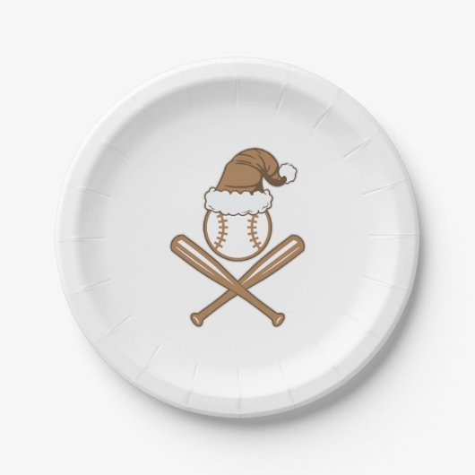 Baseball kerst papieren bordje (Voorkant)