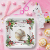 Baseball kerst papieren bordje (Feest)