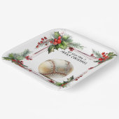 Baseball kerst papieren bordje (Gebogen)