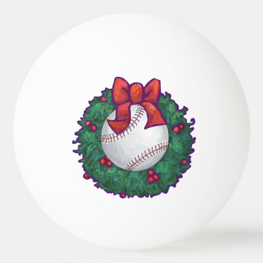 Baseball kerst pingpongbal (Achterkant)