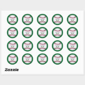 Baseball kerst ronde sticker (Vel)