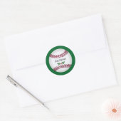 Baseball kerst ronde sticker (Envelop)