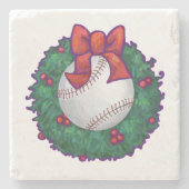 Baseball kerst stenen onderzetter (Voorkant)