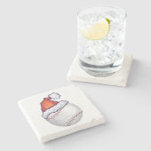 Baseball kerst stenen onderzetter (Zijkant)