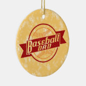 Baseball-kerstboom-Ornament, honkbalpa Keramisch Ornament (Rechts)
