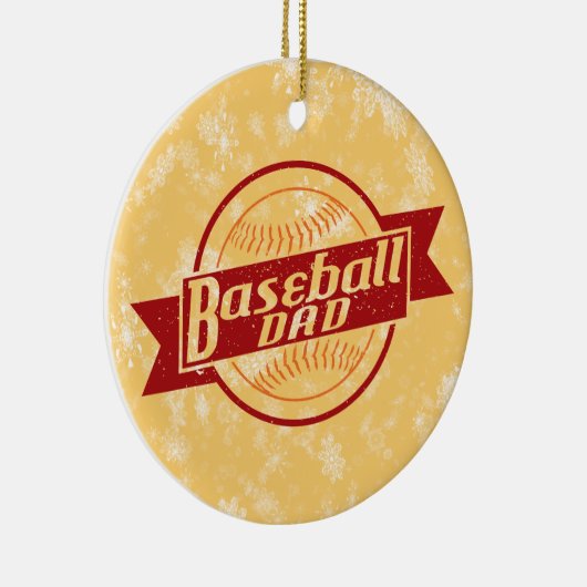 Baseball-kerstboom-Ornament, honkbalpa Keramisch Ornament (Rechts)