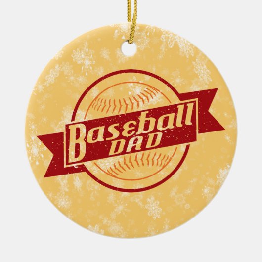 Baseball-kerstboom-Ornament, honkbalpa Keramisch Ornament (Voorkant)