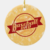 Baseball-kerstboom-Ornament, honkbalpa Keramisch Ornament (Achterkant)