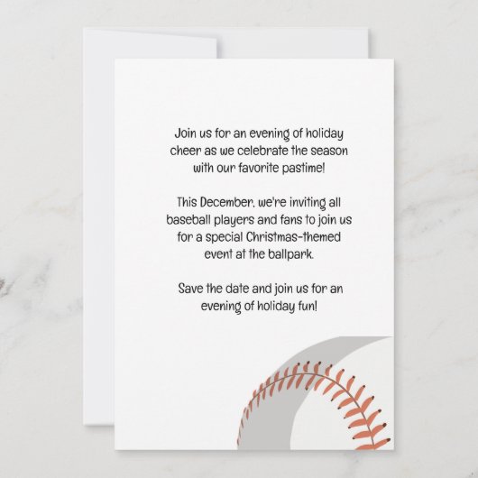 Baseball Kerstfeest opslaan de datum voor speler Kaart (Achterkant)