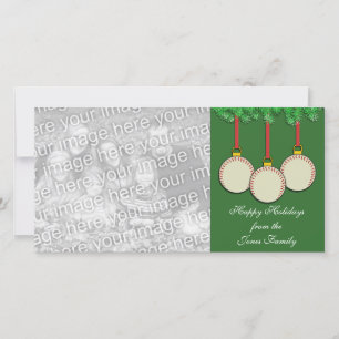 Baseball-kerstfotokaart Feestdagenkaart