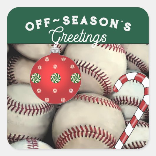Baseball-kerstKaart en cadeautjes voor Stickers (Voorkant)