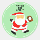 Baseball-kerstkerkklassieker-ronde-sticker Ronde Sticker (Voorkant)
