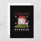 Baseball Kerstman Muts Rendier Baseball Speler Lel Kaart (Voorkant / Achterkant)