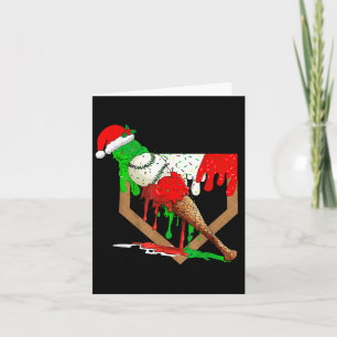 Baseball Kerstmis Baseball Ice Cream Drip Bo Kaart