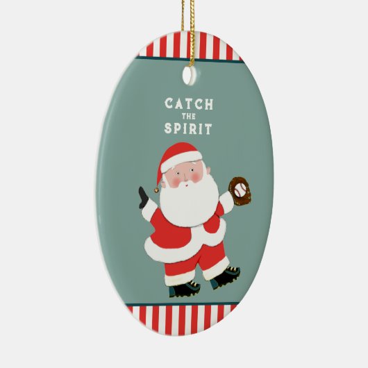 Baseball Kerstmis Keepomwille Keramisch Ornament (Rechts)