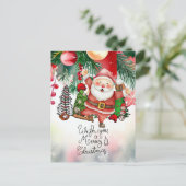 Baseball Kerstmis met kerstman voor speler Feestdagenkaart (Staand voorkant)