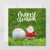 Baseball Kerstmis thema met Sinterklaas Feestdagenkaart (Voorkant)