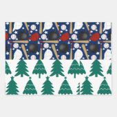 Baseball Kerstmis thema met Sinterklaas Inpakpapier Vel (Voorkant 3)
